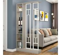 ITITI 1 Set Elegante divisorio Minimalista e libreria - for Ufficio Domestico e Ingresso, scaffale portaoggetti Regolabile(Khaki+White 31.4x9.4x78.7in)