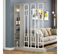 ITITI 1 Set Elegante divisorio Minimalista e libreria - for Ufficio Domestico e Ingresso, scaffale portaoggetti Regolabile(Khaki+White 47.2x9.4x78.7in)