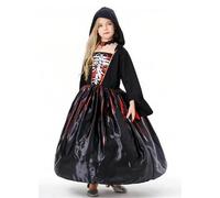 ITJMRJP Disfraz Halloween Niña Vampiresa Vestiti Halloween Bambino Vampira Costume da Vampiro per Bambina Vestito per Feste e Party a Tema, Compleanni e Eventi(12-14 Anni)