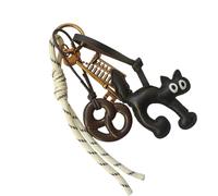 Itkcozcg Accessorio accattivante per borsa, elegante ciondolo combinato con ornamento a forma di gatto, per uso quotidiano alla moda, Bianco sporco 1