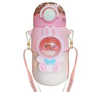 Itkcozcg Arredamento per la casa, Bambole Bottiglia di Acqua con Cannuccia Bambini Bottiglia di Acqua con Cinghia Portatile Bottiglia di Acqua Estetica