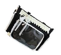 Itkcozcg Borsa a tracolla traslucida a tema anime con manico rinforzato Borse a tracolla alla moda per gli appassionati di cultura Otaku Pratica borsa per la spesa, Nero , One Size