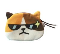 Itkcozcg Borsa alla moda, portamonete con faccia di gatto animale del fumetto piccola borsa cambiamento con cerniera piccolo portafoglio auricolare sacchetti per donne ragazze, Gatto con gli occhiali,