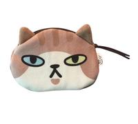 Itkcozcg Borsa alla moda, portamonete con faccia di gatto animale del fumetto piccola borsa cambiamento con cerniera piccolo portafoglio auricolare sacchetti per donne ragazze, Gatto Xiaomei,