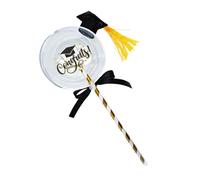 Itkcozcg Cappello da dottorato con nappe contenitore regalo trasparente acrilico cioccolato caramelle palla laurea festa ricordi acrilico Candy Container