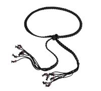 Itkcozcg Cintura traspirante all'uncinetto regolabile con lacci cintura in corda in cotone intrecciato accessorio per adolescenti donne versatile usura traspirante cintura tessuta per l'uso quotidiano