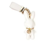 Itkcozcg Ciondolo per borsa a forma di coniglio, in pelle, con elegante fibbia, per donne alla moda e amanti degli accessori alla moda, bianco, Each rabbit is 10cm long and 6cm wide.
