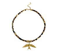 Itkcozcg Collana alla moda in acciaio inossidabile con stampa leopardata morbida corda per donne alla moda e catena unica per gli amanti dei gioielli