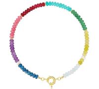 Itkcozcg Collana con perline multicolori, lunghezza regolabile, pietra colorata, gioielli alla moda per abiti eleganti e da indossare tutti i giorni
