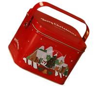 Itkcozcg Contenitore in latta a tema natalizio con parte anteriore liscia per decorazioni uniche, presentazione regalo e organizzazione per tutto l'anno contenitore di imballaggio natalizio