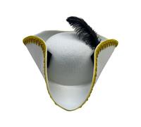 Itkcozcg Cosplay Fedoras Pirate Caps Piumati per Bambini Festa di Halloween Giochi di Finta Caccia al Tesoro Gioco di Ruolo Bianco