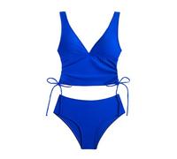 Itkcozcg Costume da bagno da donna Set di due pezzi costumi da bagno spaccati Push Up Costumi da bagno femminili a vita alta per le vacanze Costumi da bagno a vita alta da donna