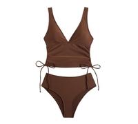 Itkcozcg Costume da bagno da donna Set di due pezzi costumi da bagno spaccati Push Up Costumi da bagno femminili a vita alta per le vacanze Costumi da bagno a vita alta da donna