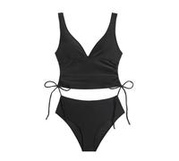 Itkcozcg Costume da bagno da donna Set di due pezzi costumi da bagno spaccati Push Up Costumi da bagno femminili a vita alta per le vacanze Costumi da bagno a vita alta da donna