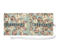 Itkcozcg Custodia organizer per uncinetti di grande capacità, tasca con cerniera integrata, slot elastici per utensili e forniture per maglieria custodia organizer per ganci di grande capacità