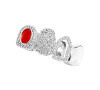 Itkcozcg Diamanti geometrici multicolori zirconi gioielli dentali regolabili griglie in rame accessorio per feste e regali regalo gioielli per il corpo alla moda, Misura unica, come descritto, come