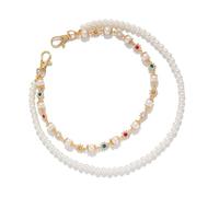 Itkcozcg Elegante catena artigianale con perle e strass che aggiunge un design unico a Denims Outfits gioielli collezione accessorio unico catena alla moda