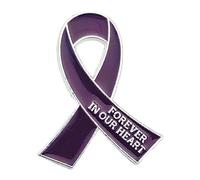 Itkcozcg Elegante spilla a forma di nastro, con supporto contro la violenza, elegante spilla fatta a mano per donne e ragazze, Viola #, 24x30mm