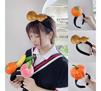 Itkcozcg Fasce per capelli con frutta a forma di cartone animato farcito a forma di carota, divertenti fasce per capelli per lavare il viso