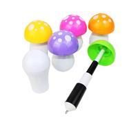 Itkcozcg Forniture per ufficio, 6 penne a sfera telescopiche a forma di fungo, divertenti penne da scrittura per bambini, ragazzi, ragazze, studenti, premio per riempire la calza di Natale, Immagine