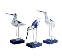 Itkcozcg Gabbiani in legno Figurine Decorazioni Desktop Mediterraneo Spiaggia costiera per la casa Bagno Soggiorno Giardino Figurine di animali Decorazione moderna Scultura in legno Home Decor Statua
