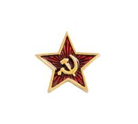 Itkcozcg Gioielli alla Moda, Spilla Retrò con Simbolo Ussr a Forma di Martello e Stella, Distintivo Sovietico da Bavero per Cappotto