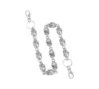 Itkcozcg Pantaloni con teschio cavo, accessorio decorativo per uomini e donne, catena per portafoglio per pendolari casual, varie occasioni, pendolari casual, varie occasioni, Argento, Taglia unica