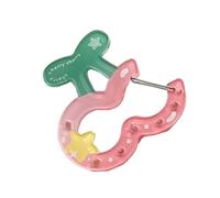 Itkcozcg Portachiavi in acrilico a forma di frutta, con moschettone, leggero, robusto, accessorio per borsa, chiavi, zaino, Stella Hollow, 6.8 x 7.2 cm