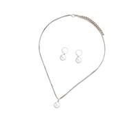 Itkcozcg Set di collana e orecchini con perle alla moda, in lega, regalo per donne, adatto per varie occasioni, gioielli professionali