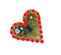 Itkcozcg Set di luci a LED a forma di cuore con facile saldatura e layout dei componenti trasparente per progetti educativi principianti circuito analogico scheda pratica