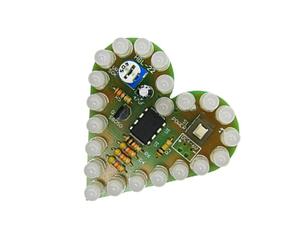 Itkcozcg Set di luci a LED a forma di cuore con facile saldatura e layout dei componenti trasparente per progetti educativi principianti circuito analogico scheda pratica