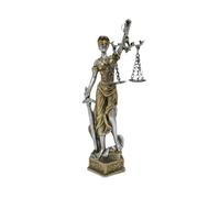 Itkcozcg Statua greca romana signora giudici scultura resine legge cieca donna statua con scala equità figurina per la decorazione domestica scultura legge cieca