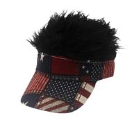 Itkcozcg Vintage Bandiera Disegni Traspirante Parrucche Cappello Attività All'aperto Costume Accessorio Pratico Tessuto Cosplay Decorazione Unica Parrucca Cappello