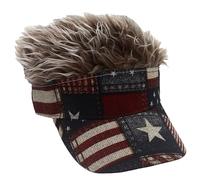 Itkcozcg Vintage Bandiera Disegni Traspirante Parrucche Cappello Attività All'aperto Costume Accessorio Pratico Tessuto Cosplay Decorazione Unica Parrucca Cappello