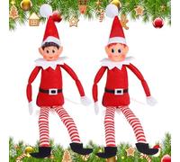 ITMNMNL Elfo Natale 2 Pezzi Bambole di Natale,Elfo Cattivo,Bambole Decorative - 43 cm