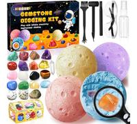 ITMNMNL Kit di Scavo del Gemme,20 Naturale e Cristalli,Cristallo,Gemme Esperimenti Scientifici per Bambini,Divertente ed Educativo Giochi per Bambini Regalo,Caccia al Tesoro Lunare