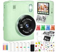 ITMNMNL Macchina Fotografica Bambini Istantanea,2.4 Pollici 1080P Fotocamera Digitale Bambini con 32GB e 6 Rotoli di Carta da Stampa,Fotocamera,per Bambine i dai 3-12 Anni