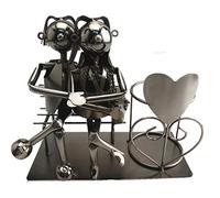 Ito electronics Porta bottiglie di vino con coppia su una panchina e cuore, ideale come regalo di matrimonio