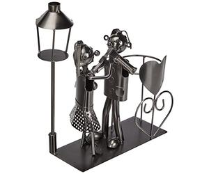 ito electronics - Portabottiglie coppia danzante con lanterna per tea light, Adatto a bottiglie con un diametro massimo di 8 cm (bottiglie di vino da 0,75 litri), Dimensioni: circa 23 x 9x 28 cm