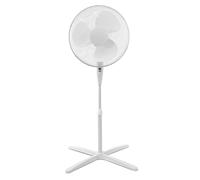 ito electronics - Ventilatore a piantana, Diametro di 40 cm, oscillante + Regolabile a 3 velocità, Altezza/inclinazione Regolabile, 40 x 14 x 125 cm, Colore: Bianco
