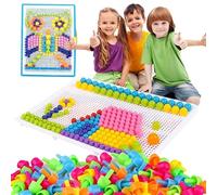 ITODA 888 pezzi Unghie a forma di fungo puzzle mosaico giocattoli educativi intelligenza blocchi puzzle colori assortiti creativo fai da te regalo di Natale compleanno