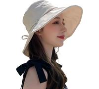 ITODA Cappello da Sole da Donna - Topee UPF 50+ Cappello da Spiaggia Bucket Pieghevole Visiera a Tesa Larga Cappello da Esterno Cuffia Protezione UV con Corda Antivento per Viaggi Vacanze, Beige
