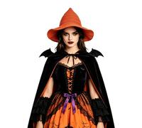 ITODA Cappello da strega di Halloween, cappello da mago in lana lavorato a maglia, pieghevole, a tesa larga, cappello da strega, per cosplay, feste in maschera, copricapo per adulti, Halloween e