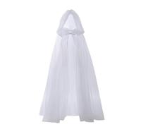 ITODA Mantello da sposa fantasma con cappuccio, a lunghezza intera, mantello da strega malvagia in tulle, gotico, cadavere, vampiro, zombie, abito da sposa, cimitero, costume per Halloween, carnevale