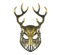 ITODA Maschera a testa di capra con teschio gotico spettrale 3D con corna di corna di demone di ariete, maschere di animali realistiche spaventose per Halloween, carnevale, feste, cosplay, decorazione