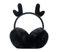 ITODA Paraorecchie in morbida pelliccia sintetica con renna in stile cartone animato, paraorecchie regolabili, invernali, caldi, antivento, protezione per le orecchie in peluche per donne e ragazze,