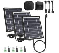iTODOS 3 Pack Solar Panel Compatible with Blink Outdoor 4 (4th Gen)/Blink Outdoor (3rd Gen) XT3 and Blink XT/XT2 Camera,11.8Ft Outdoor Power Cable and Adjustable Mount,Aluminum Alloy Sturdy(Black)