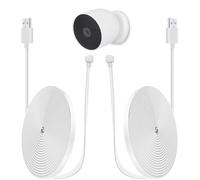iTODOS Confezione da 2 cavi di alimentazione da 6 m solo per Google Nest Cam (batteria), cavo di ricambio, resistente alle intemperie, cavo piatto di ricarica per fotocamera Nest (batteria), bianco