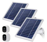 iTODOS Pannello solare funziona per fotocamera Arlo Pro e Arlo Pro2, cavo di alimentazione lungo 3,6 m e supporto regolabile (3 pezzi, argento)