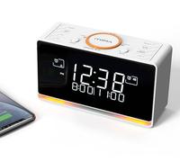iTOMA Radiosveglia DAB e FM con 40 Preimpostazioni, Bluetooth, Doppio Allarme, Timer di Spegnimento, Controllo Dimmer, Caricatore USB e Jack per Auricolari 728